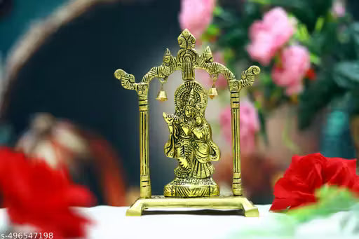 Radha Krishna metal Temple home decoration living home office and gifting finishing item