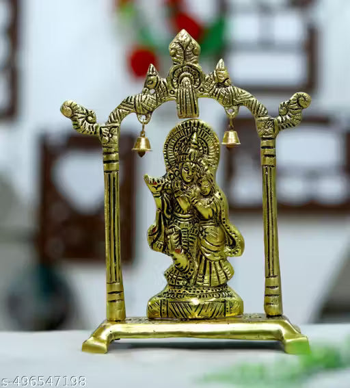 Radha Krishna metal Temple home decoration living home office and gifting finishing item